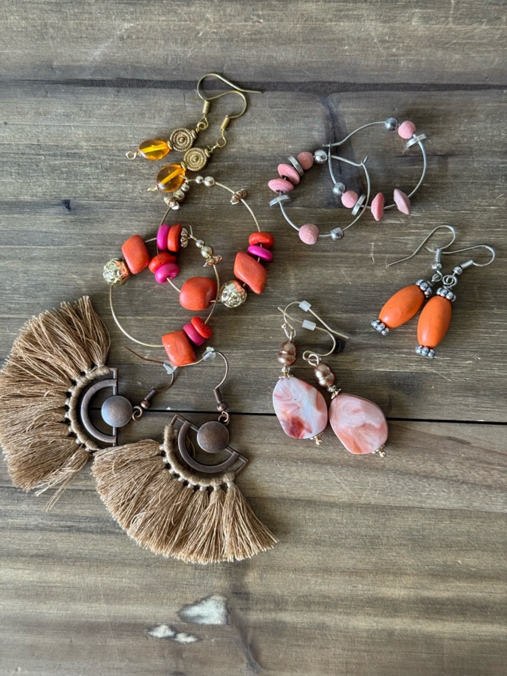 🧡 Boho / Vintage Earrings Bundle – 6 Pairs